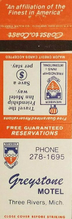 Greystone Motel - Matchbook (newer photo)